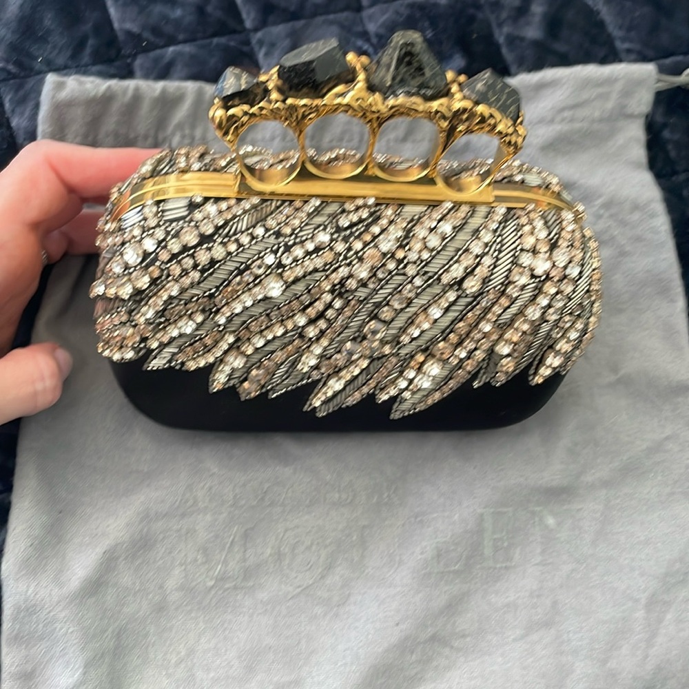 Alexander McQueen Eagle Wing Box Clutch Knuckle Clutch